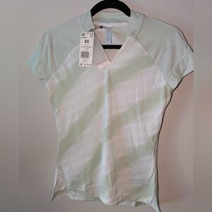 Adidas Green White Polo Short Sleeve XS NWT
